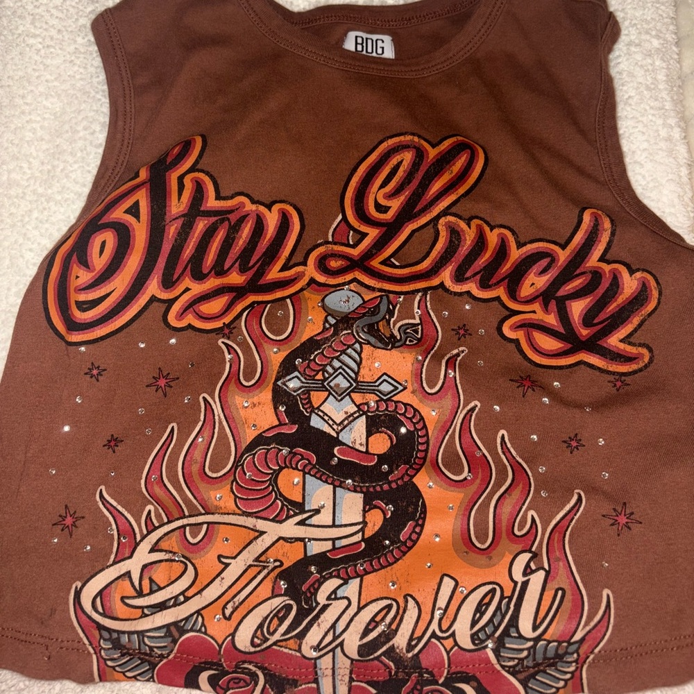 Brown BDG rhinestone tank top